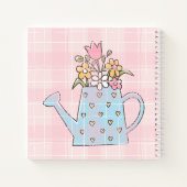 Carnet Monogram beautiful hand drawn botanical Pink blue (Dos)