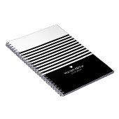 Carnet Monogram Black Stripes tendance chic Script modern (Côté Droit)