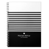 Carnet Monogram Black Stripes tendance chic Script modern (Devant)