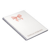 Carnet Monogram Blush Pink Bow Watercolor (Côté Droit)