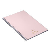 Carnet Monogram Blush Pink Gold Minimalist Nom élégant (Côté Droit)