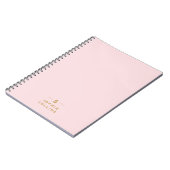 Carnet Monogram Blush Pink Gold Minimalist Nom élégant (Côté gauche)
