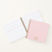 Carnet Monogram Blush Pink Gold Minimalist Nom élégant (Intérieur)