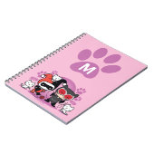 Carnet Monogram Chibi Harley Quinn & Catwoman Avec Chats (Côté gauche)