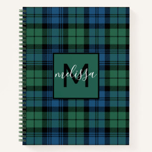 Carnet Monogram Clan Campbell Tartan Plaid Ajouter votre 