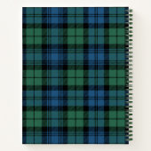Carnet Monogram Clan Campbell Tartan Plaid Ajouter votre  (Dos)