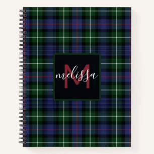 Carnet Monogram Clan MacKenzie Tartan Plaid Personnalisé