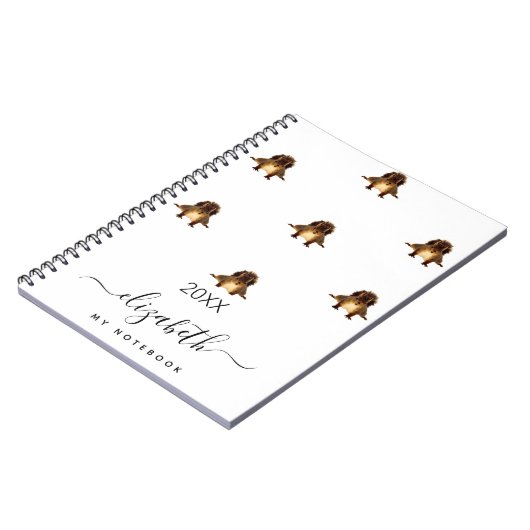 Carnet Monogram cute animal wildlife script (Côté gauche)