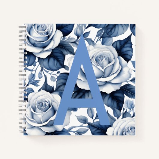 Carnet Monogram et Blue Roses Squre (Devant)