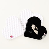Carnet Monogram Fleurs blanches et cygnes sur fond noir (Intérieur)