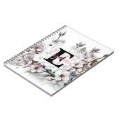 Carnet Monogram floral drawing pink cherry blossom (Côté gauche)
