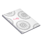 Carnet Monogram Gray and Pink Modern Medallion Pattern (Côté Droit)