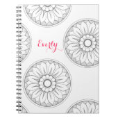 Carnet Monogram Gray and Pink Modern Medallion Pattern (Devant)