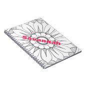 Carnet Monogram Gray and Pink Modern Medallion Pattern (Côté Droit)