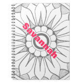 Carnet Monogram Gray and Pink Modern Medallion Pattern (Devant)