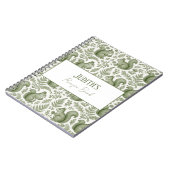 Carnet Monogram Green Chinoiserie Squirrel Woodsy Recipe (Côté gauche)