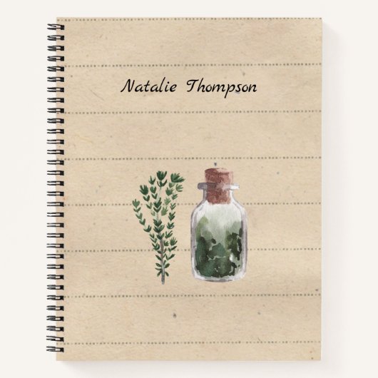 Carnet Monogram Herbalist jardener Cool Rustique plantes (Devant)