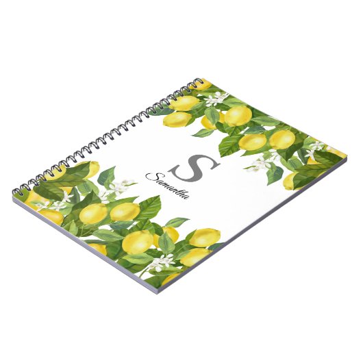 Carnet Monogram Lemon Citrus Name  (Côté gauche)