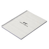 Carnet Monogram Minimalistic White Burlap Gray Typography (Côté gauche)