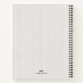 Carnet Monogram Minimalistic White Burlap Gray Typography (Dos)