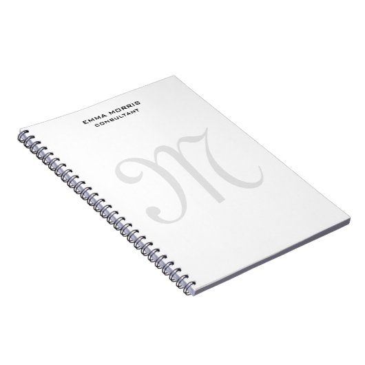Carnet Monogram Modern Simple Minimalist Plain (Côté Droit)