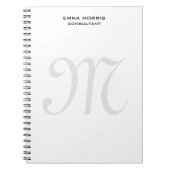 Carnet Monogram Modern Simple Minimalist Plain (Devant)