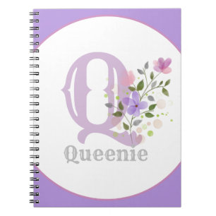 Carnet Monogram & Name with Flowers