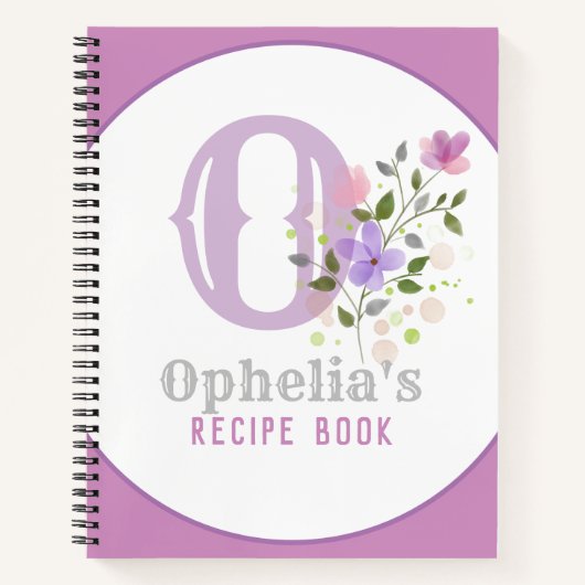 Carnet Monogram & Nom with Flowers (Devant)