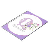 Carnet Monogram & Nom with Flowers (Côté gauche)