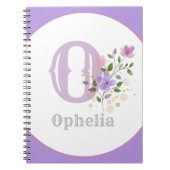 Carnet Monogram & Nom with Flowers (Devant)