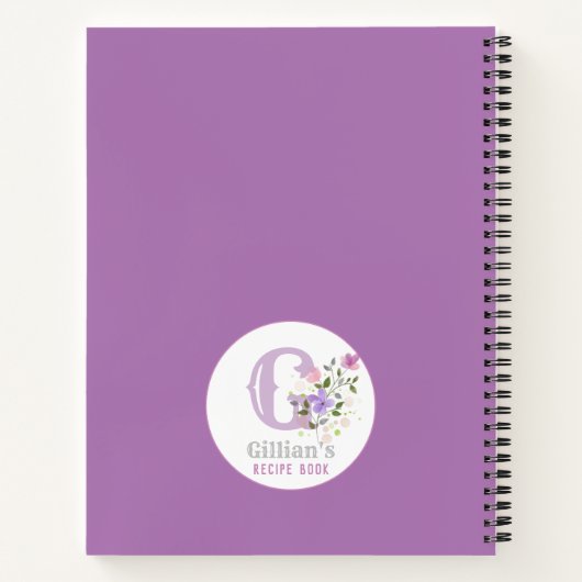 Carnet Monogram & Nom with Flowers (Dos)