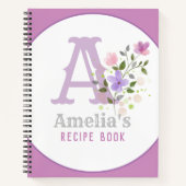 Carnet Monogram & Nom with Flowers (Devant)