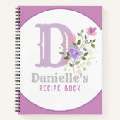 Carnet Monogram & Nom with Flowers (Devant)