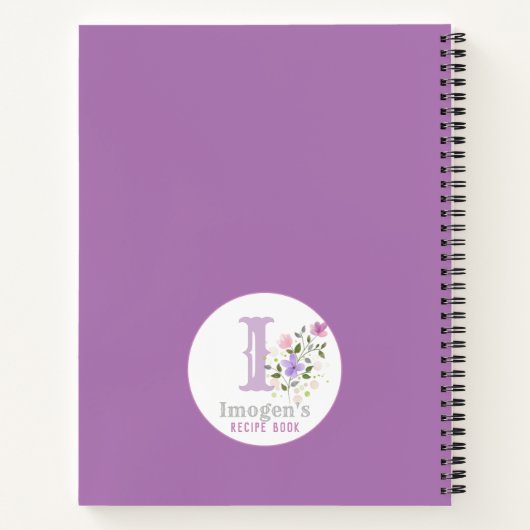 Carnet Monogram & Nom with Flowers (Dos)