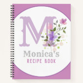 Carnet Monogram & Nom with Flowers (Devant)