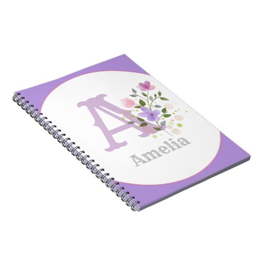 Carnet Monogram & Nom with Flowers (Côté Droit)