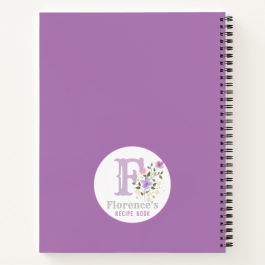 Carnet Monogram & Nom with Flowers (Dos)