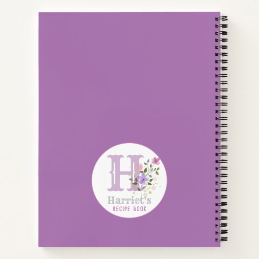 Carnet Monogram & Nom with Flowers (Dos)