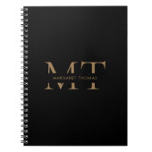 Carnet Monogram Or Simple Noir (Devant)