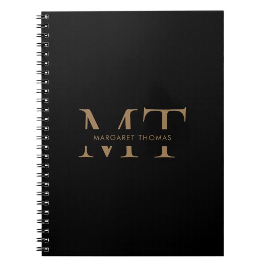 Carnet Monogram Or Simple Noir (Devant)