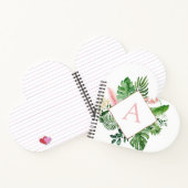 Carnet Monogram Palmiers Tropicaux Vert Blanc Botanique (Intérieur)