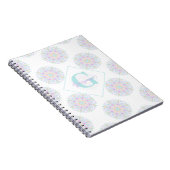 Carnet Monogram Pastel Rainbow Sundae Polka Dot Mandala (Côté Droit)