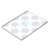 Carnet Monogram Pastel Rainbow Sundae Polka Dot Mandala (Côté gauche)