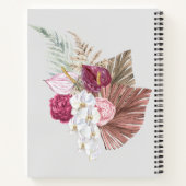 Carnet Monogram Pink Boho Girly Floral Initial J (Dos)