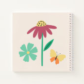 Carnet Monogram pretty botanical for kids girly pink (Dos)