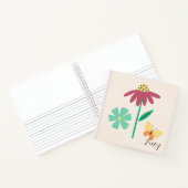 Carnet Monogram pretty botanical for kids girly pink (Intérieur)