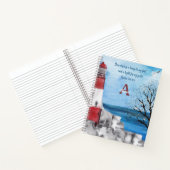 Carnet Monogram Red Lighthouse Watercolor Scene Scripture (Intérieur)