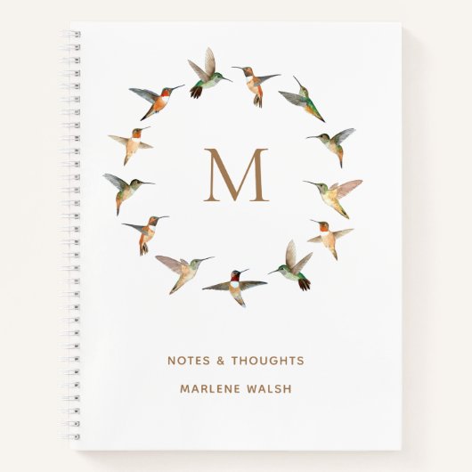 Carnet Monogram Rufous & Allen's Hummingbirds (Devant)