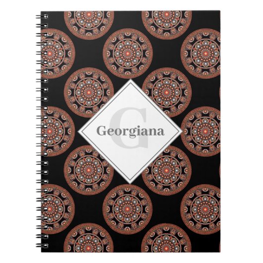 Carnet Monogram Safari Coucher de soleil Bohemian Polka D (Devant)