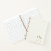 Carnet Monogram Simple Elegant Ivory Gold Personalized (Intérieur)